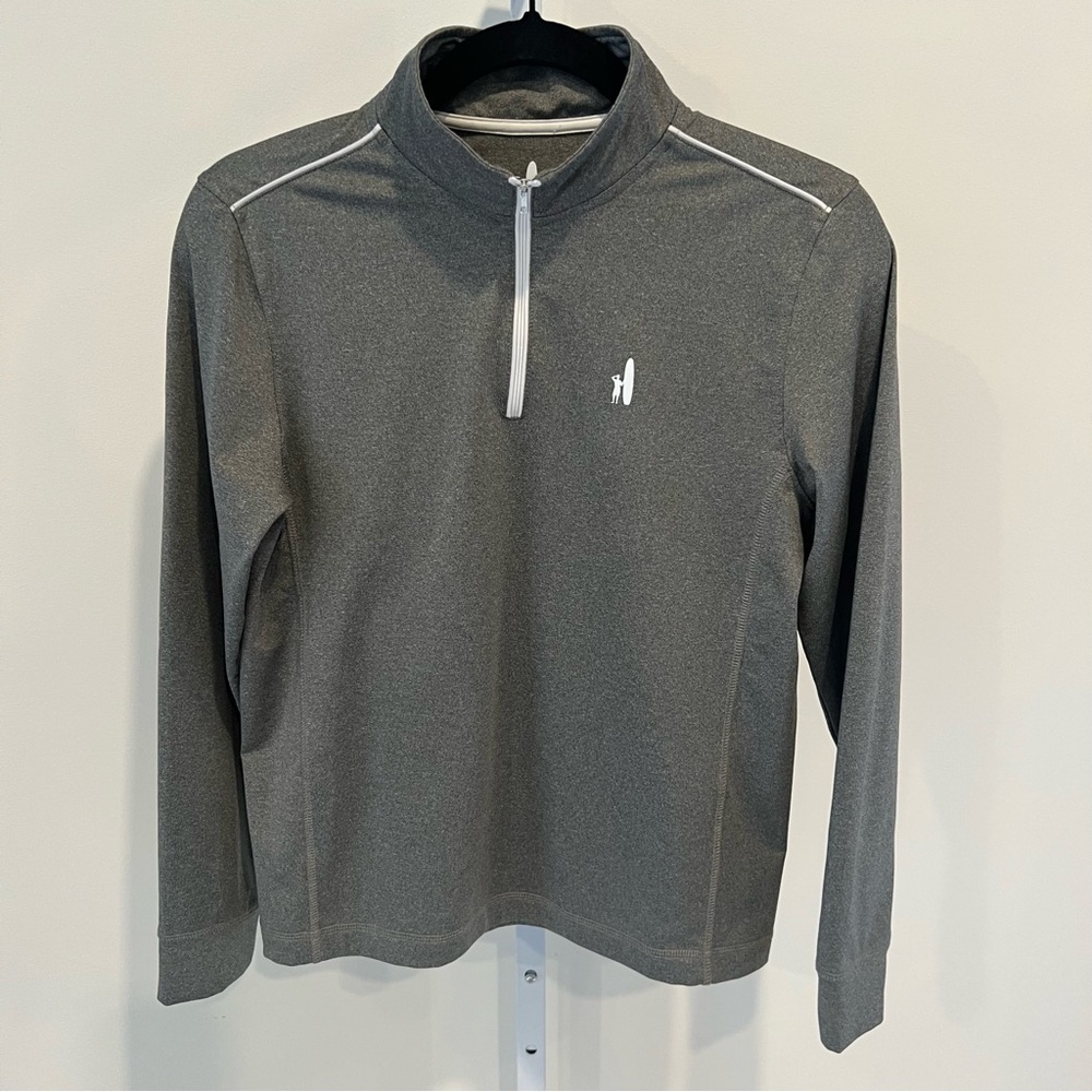 johnnie-O Gray Quarter Zip Pullover Performance Shirt Youth Sz 12